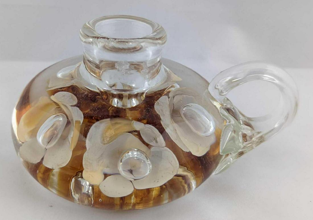 Joe St. Clair Green Glass Candlestick Holder (1 of 6)