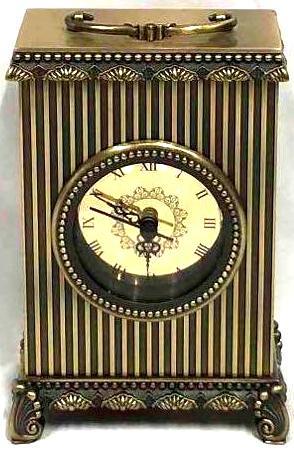 Polished Brass Look Mantel Clock By The Bombay Company (1 of 6)