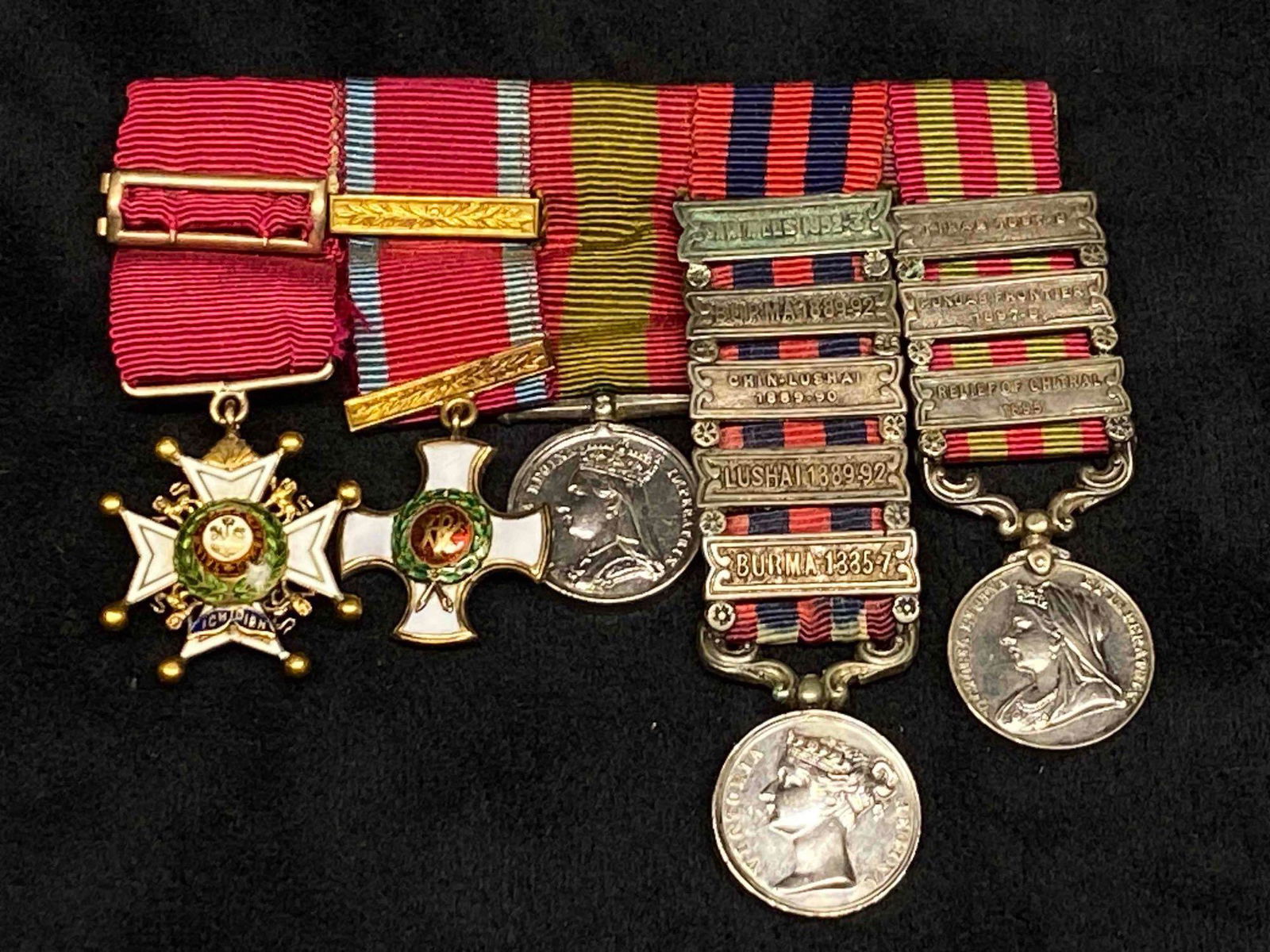 Lot Of 5 Rare Antique Miniature Military Medals Silver & Gold (1 of 15)