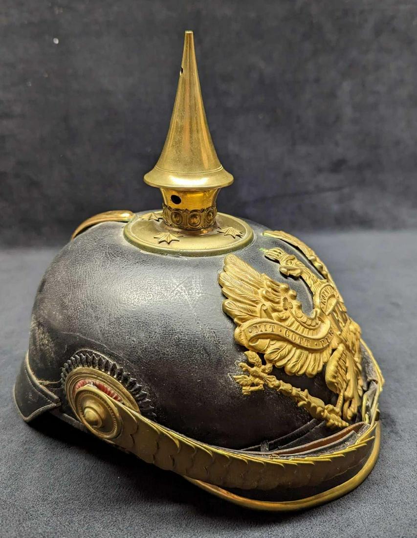 Vintage WWI Prussian Leather Pickelhaube Helmet (1 of 7)
