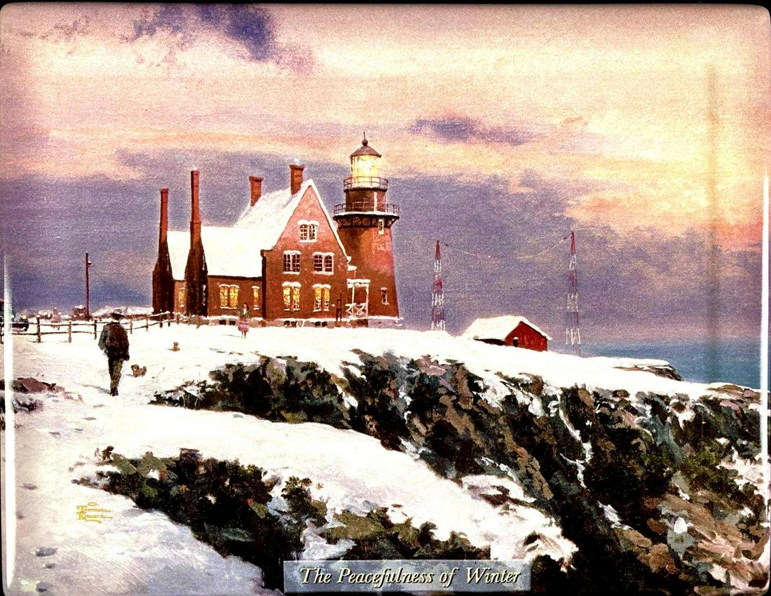 Thomas Kinkade "Winter-Block Island" Decorative Plate (1 of 2)