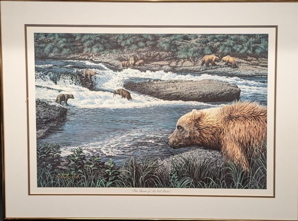 Ed Tussey Signed & Numbered Print "Bears Of Mcneil River" (1 of 8)