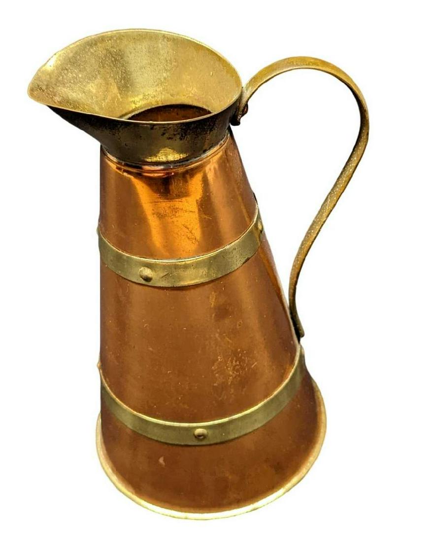 Vintage English Copper & Brass Creamer Pitcher (1 of 9)