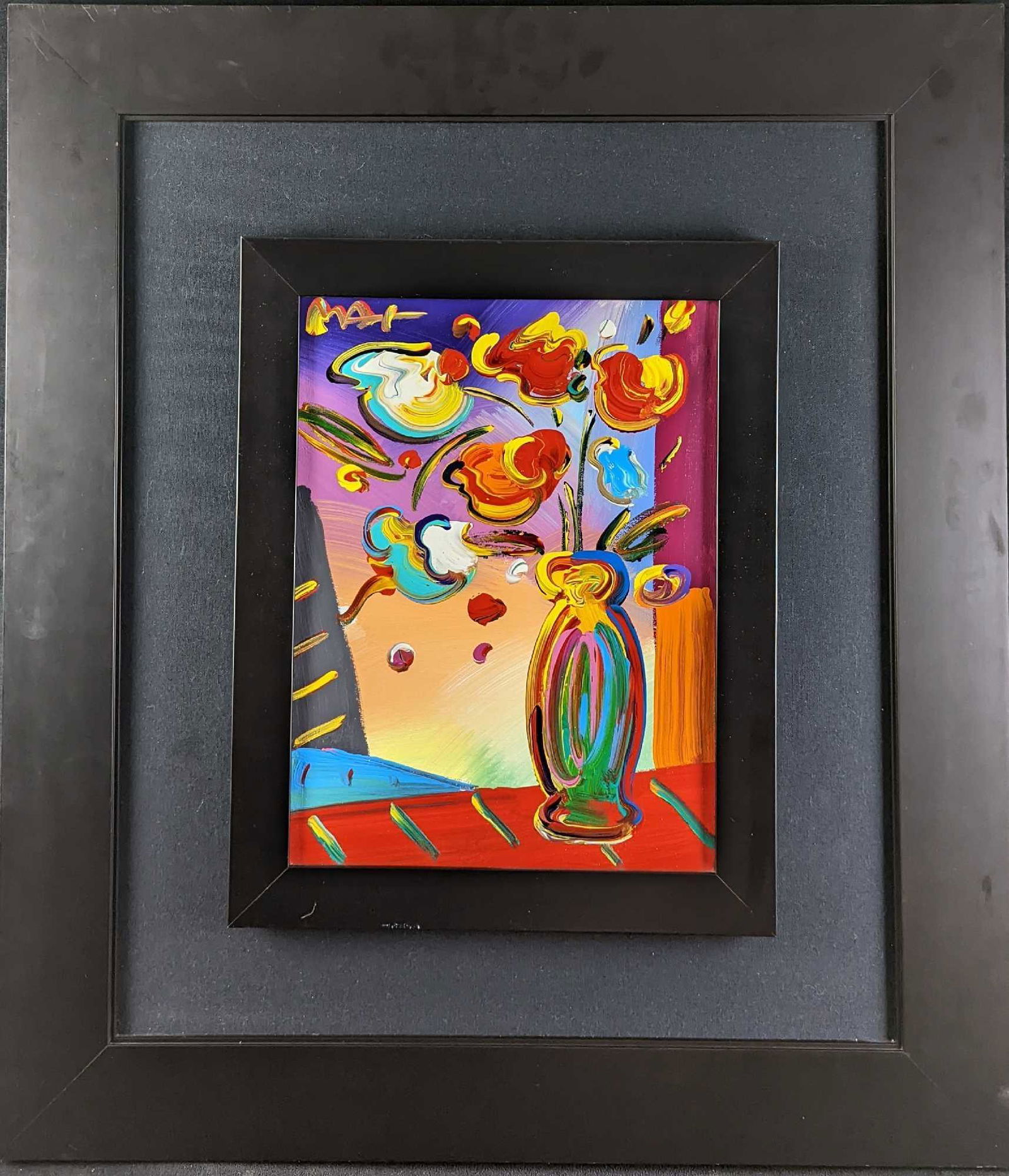 Peter Max Original Vase Of Flowers Acrylic On Canvas (1 of 8)