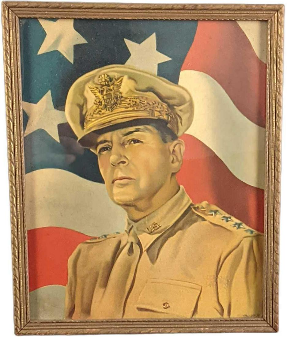 Vintage Framed General Douglas MacArthur (1 of 2)
