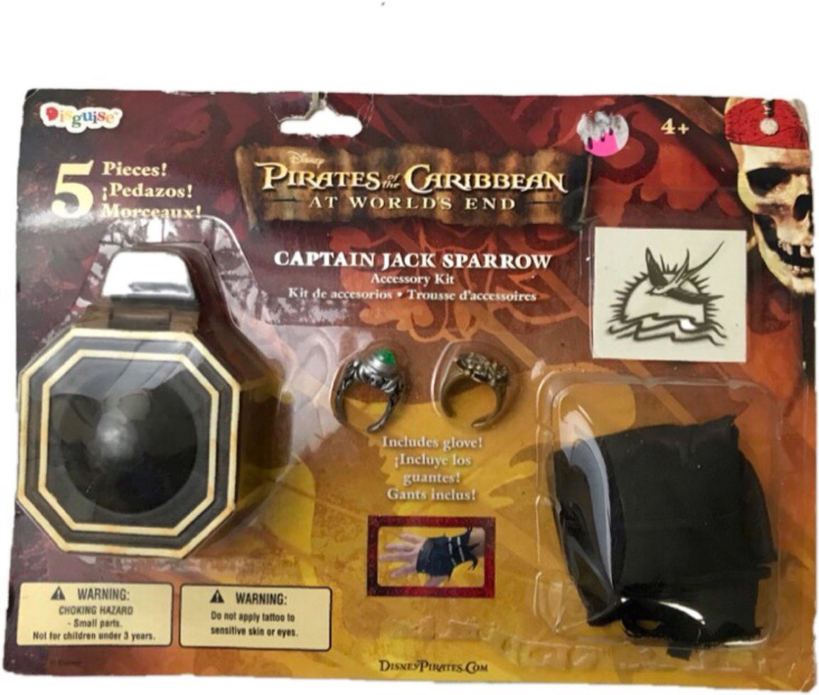 NOS - Halloween Accessory - Pirates of the Caribbean - Capt Jack Kit: A brand-new, unused item in the original packaging. Packaging may show signs of damage.