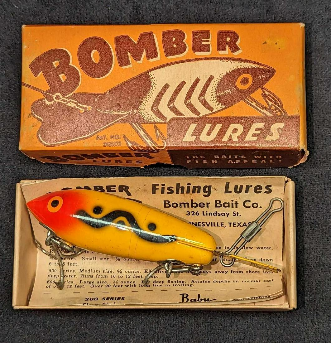 Vintage Bomber Bait Co Orange Fishing Lure (1 of 8)