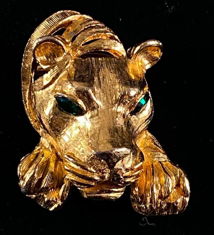 Vintage Gold Plated Panther Brooch / Clip (1 of 3)