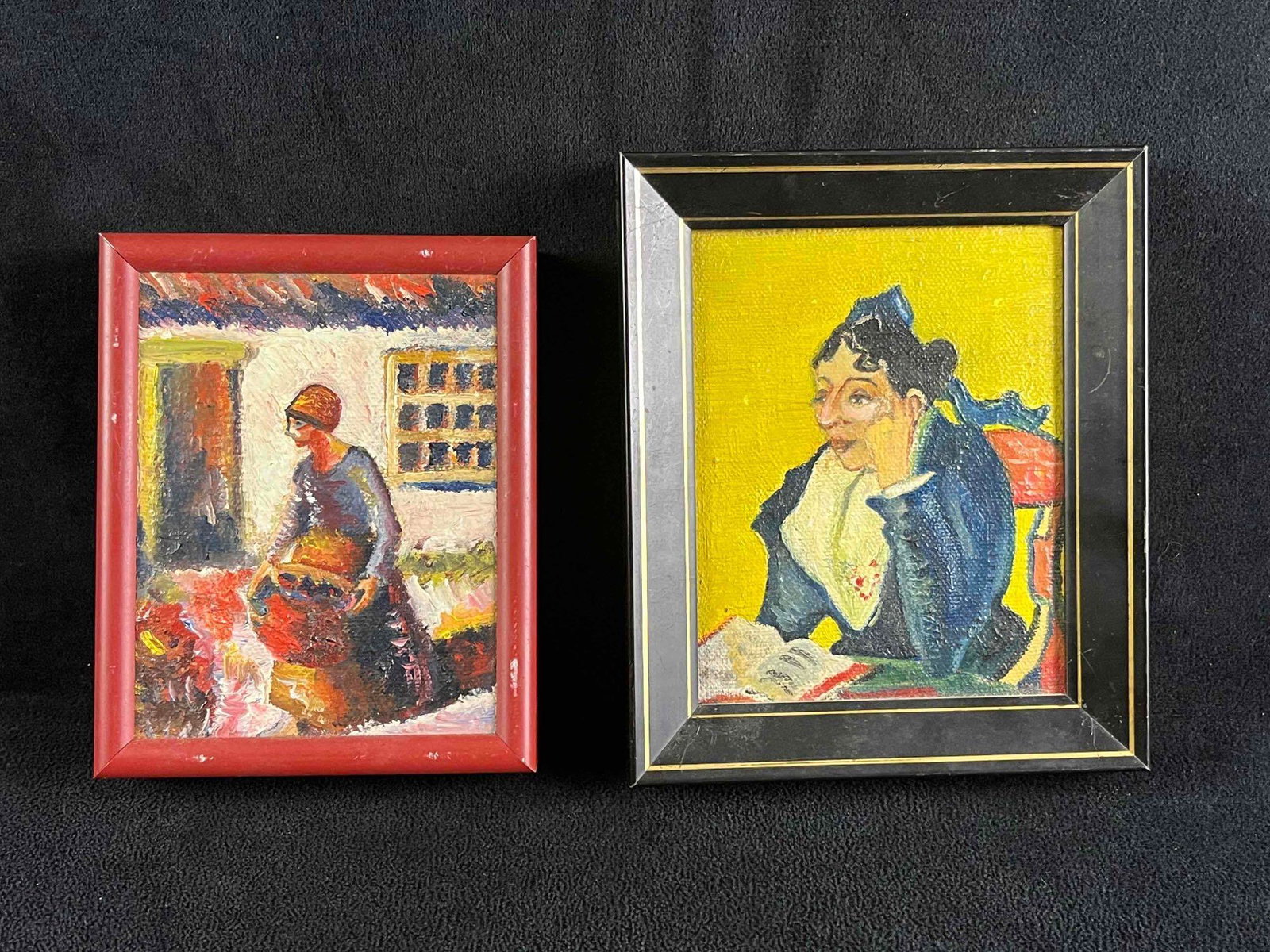 Two Small Paintings of Women Framed Small Paintings (1 of 5)