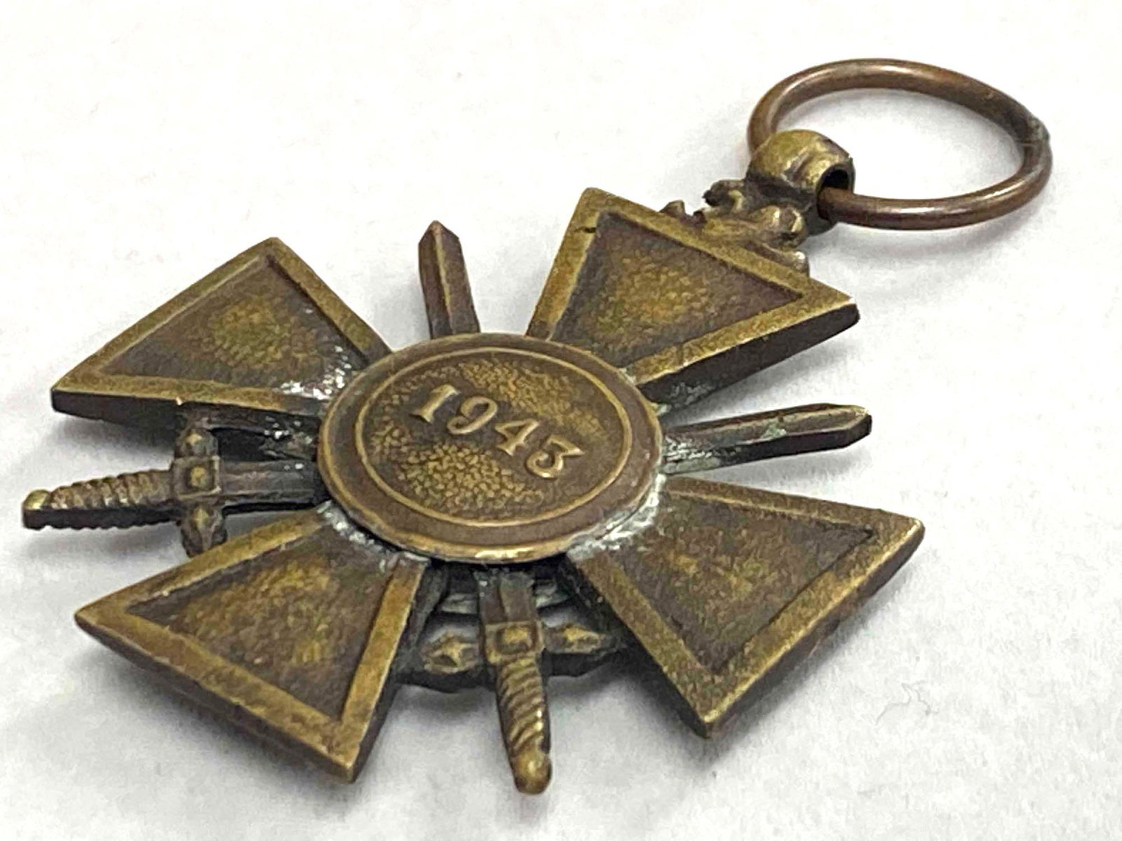 France, Republic. A Croix De Guerre, Tunisia "De Giraud" Version, c.1943: France, Republic. A Croix De Guerre, Tunisia "De Giraud" Version, c.1943 1943 37 mm No ribbon Bronze 14.3 g