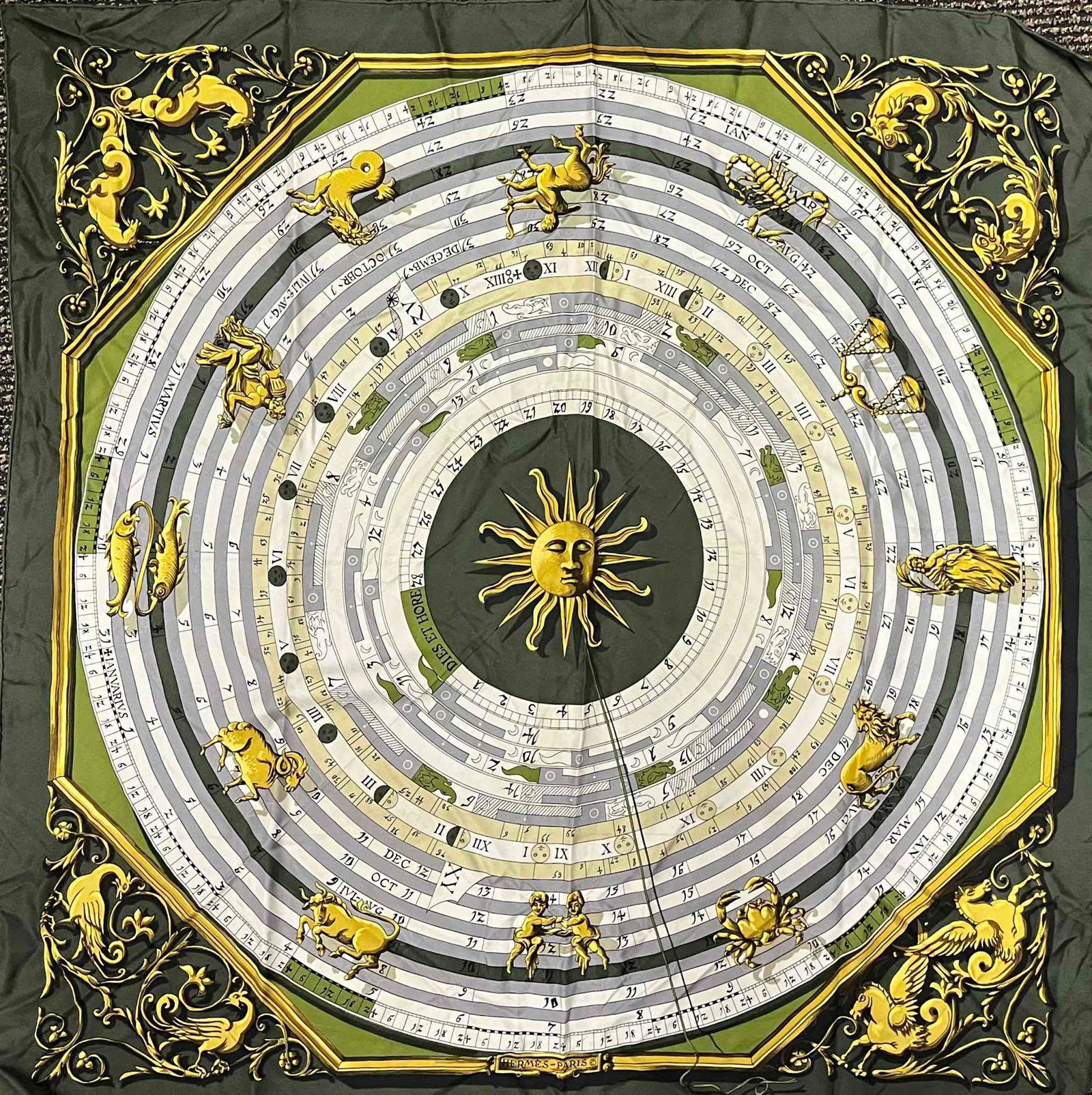 HERMES Astrology Zodiac Silk Scarf (1 of 9)