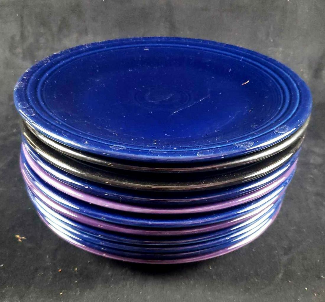 Set of 12 Homer Laughlin Fiesta Ware Cobalt Purple and Black Dinner Plates (1 of 4)