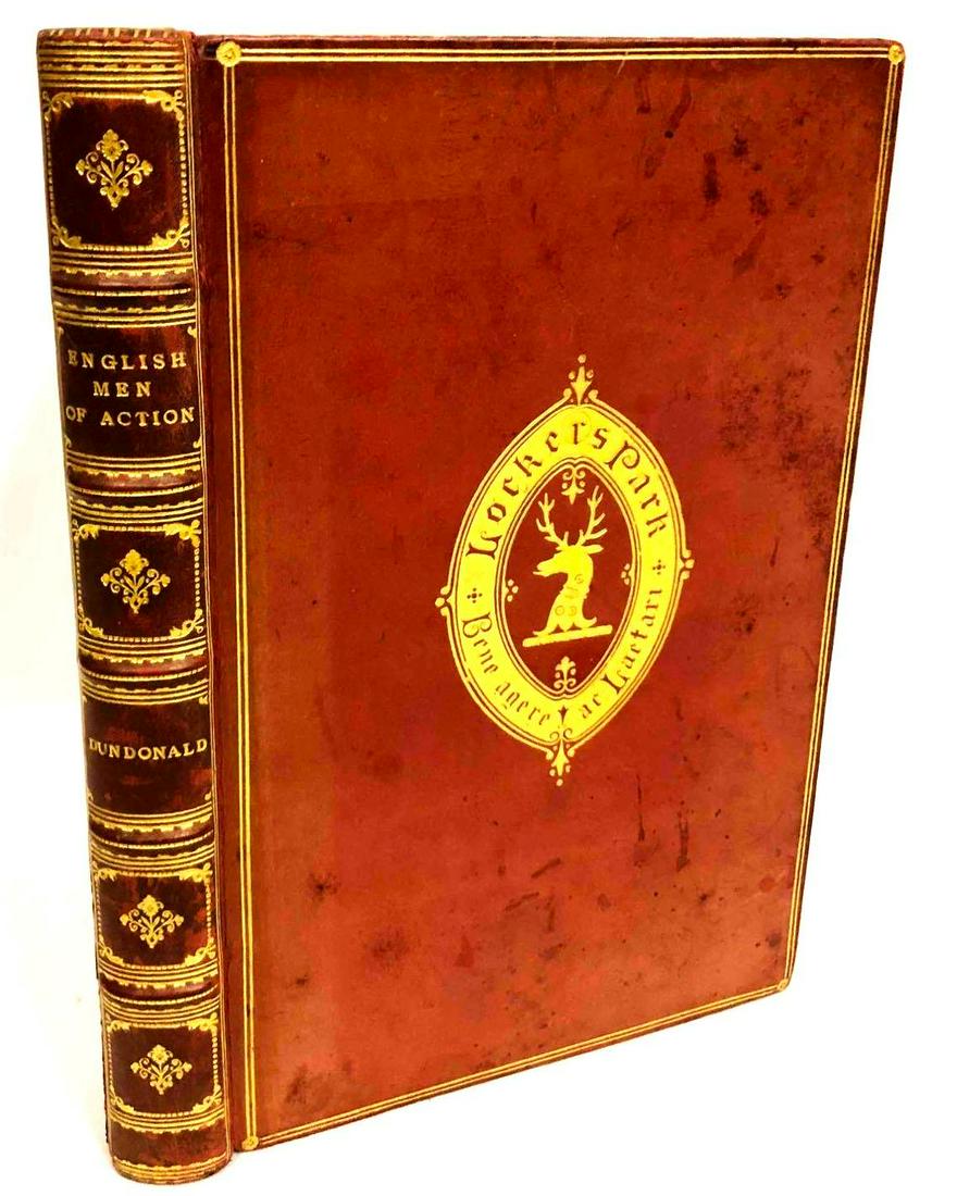 English Men Of Action Dun Donald: This lot contains English Men Of Action Dun Donald. Published in 1916. It is approx 7 1/4" x 5" and weighs about 0.8lbs. Overall the book is in good used condition considering age and light we