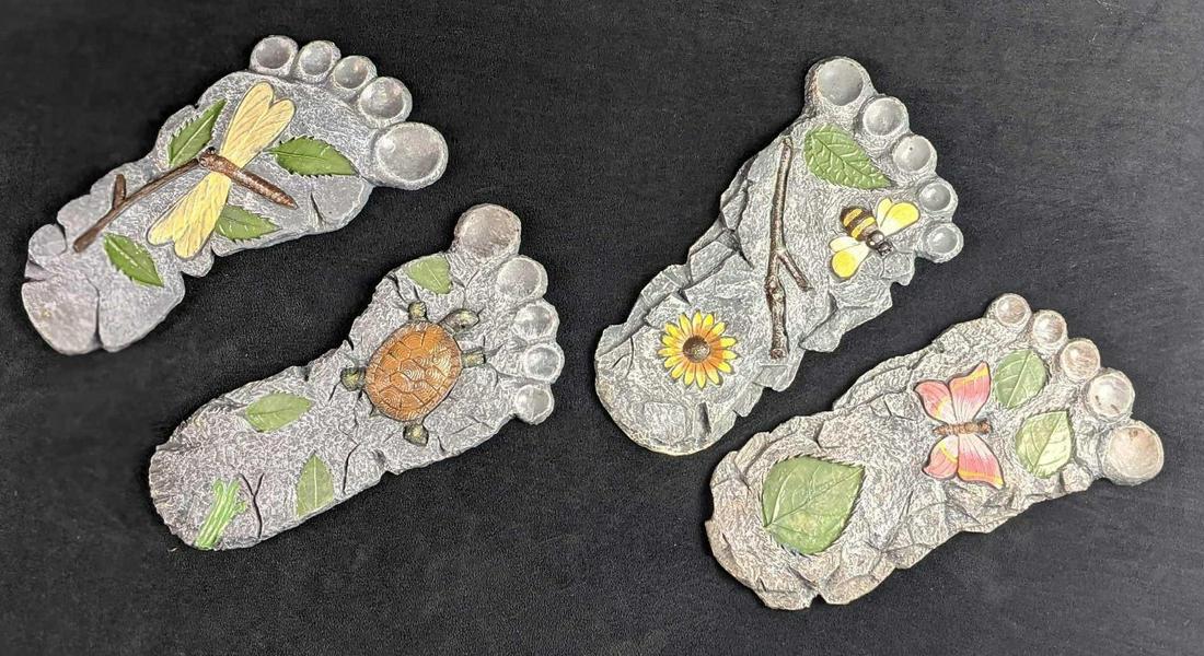 Four Foot Shaped Resin Garden Pathway Stones Natured Themed (1 of 6)