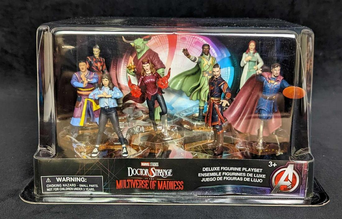 Doctor Strange Multiverse Of Madness Figure Set C: Doctor Strange Multiverse Of Madness Figure Set. "Doctor Strange in the Multiverse of Madness Deluxe Figure Play Set". Materializing from the Marvel Cinematic Universe, mystical characters and