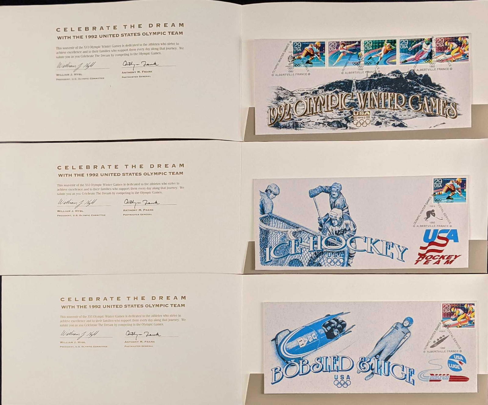 Three Winter Olympic Games XVI First Day Stamps (1 of 8)