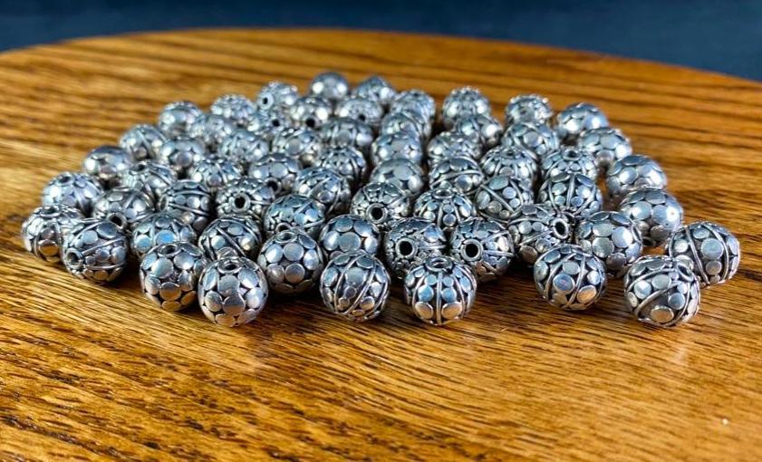 .925 Silver Jewelry Findings - 10mm Round Beads (1 of 2)
