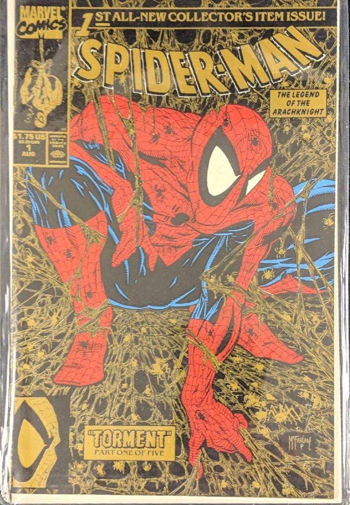 Todd McFarlane Spider-Man Number One Second Print.: Todd McFarlane Spider-Man Number One Second Print 1990 print of Todd Mcfarlane Spider-Man issue one. The comic is in very fine condition with some light wearing on the cover. Comic is approximately