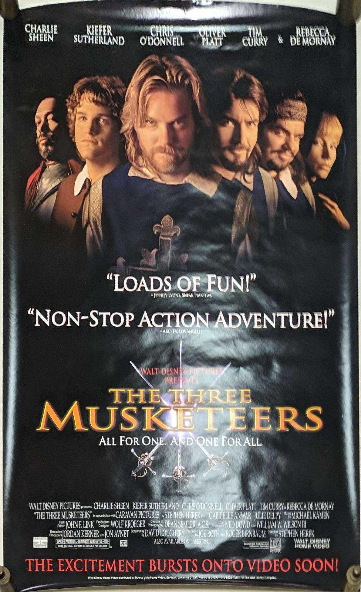Original Video Store Three Musketeers Movie Poster (1 of 4)