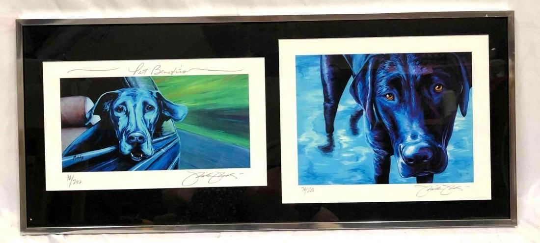 Two Framed Limited Edition Prints Of Dog Art Signed & Numbered By Artist Michelle Mardis (1 of 13)