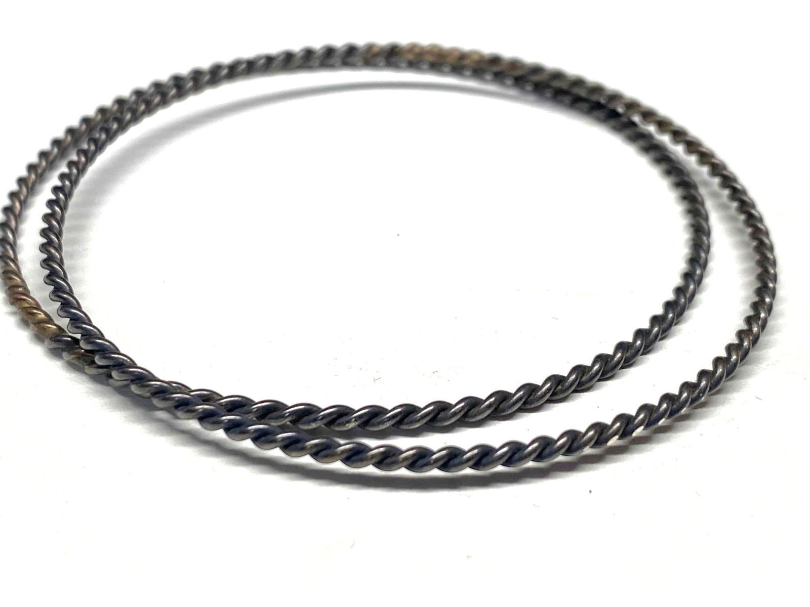 Vintage Handmade Sterling Silver Twist Bangles (1 of 5)