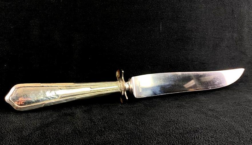 1930's Art Deco Sterling Handle Carving Knife (1 of 6)