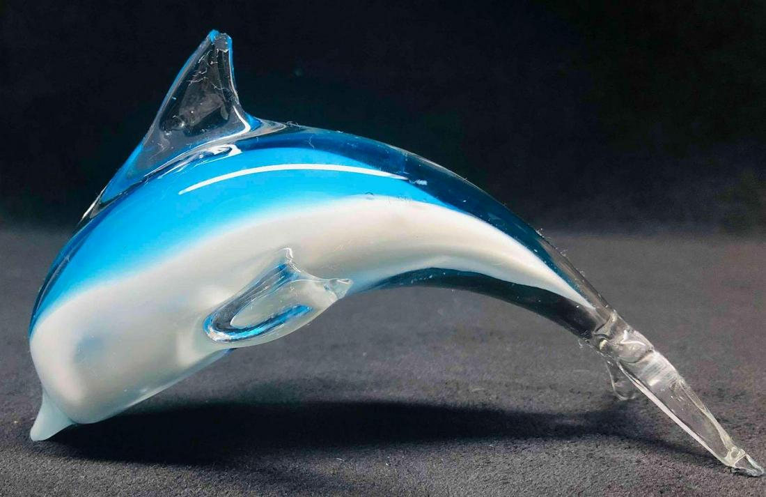 Murano Style Glass Art Dolphin (1 of 7)