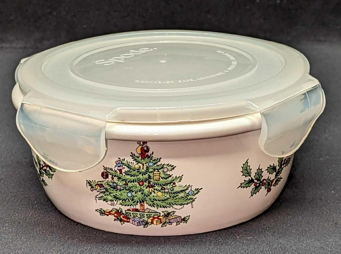 Ceramic Spode Storage Bowl Christmas Tree With Top (1 of 11)