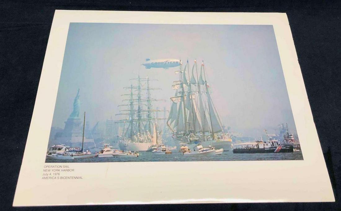 Operation Sail New York Harbor July 4, 1976 America's Bicentennial Print: This lot contains Operation Sail New York Harbor July 4, 1976 America's Bicentennial Print. It is approx 11" x 14 1/4" and it weighs about 0.03lbs. Overall the Print is in good used condit
