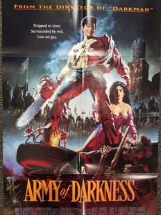 Army Of Darkness: The Evil Dead Bruce Campbell Signed Movie Poster 1993: 1993 Army of Darkness Movie Poster signed by Bruce Campbell. This poster is authentic and high quality. The signature is clear and written in gold colored permanent marker and dedicated to "Walt&#