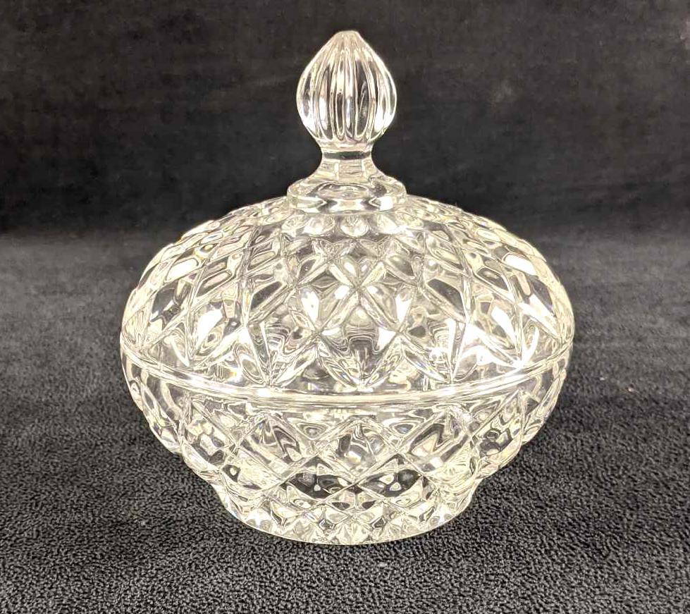 Vintage Glass Holder With Lid Cady Holder Small Auction