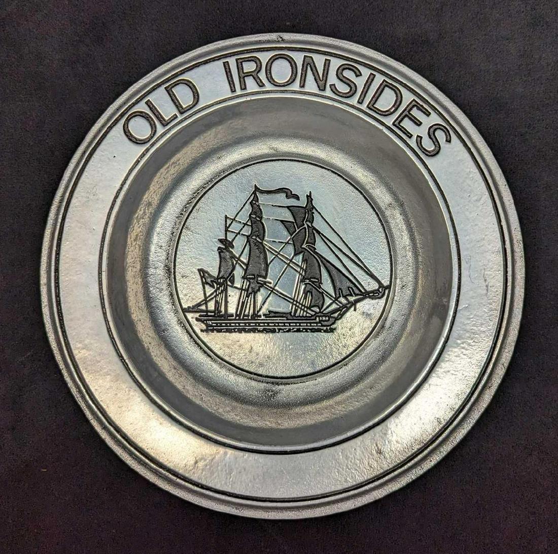 Vintage York Metalcraft Old Ironsides Pewter Plate (1 of 5)