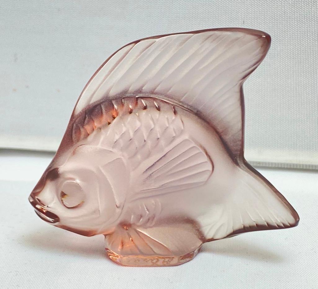 Lalique Fish Sculpture Lilac (1 of 3)