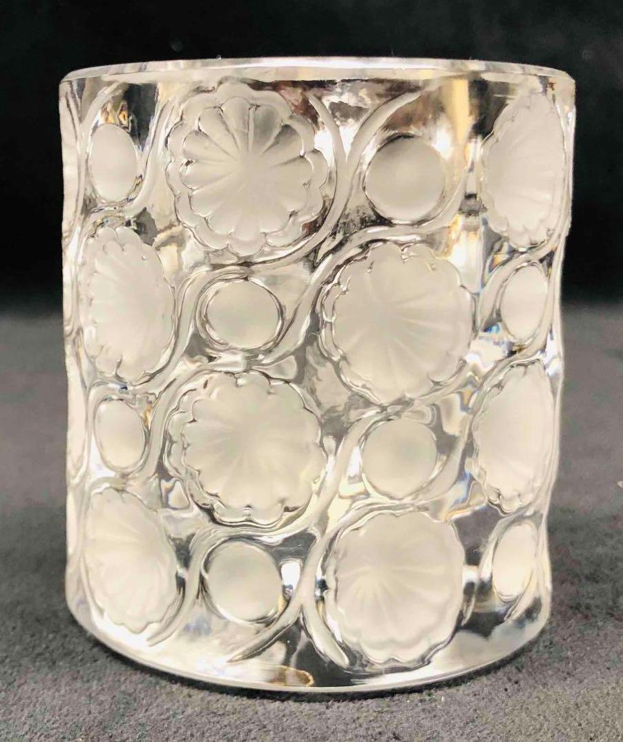 Lalique Signed Crystal "tokyo" Candle Holder
