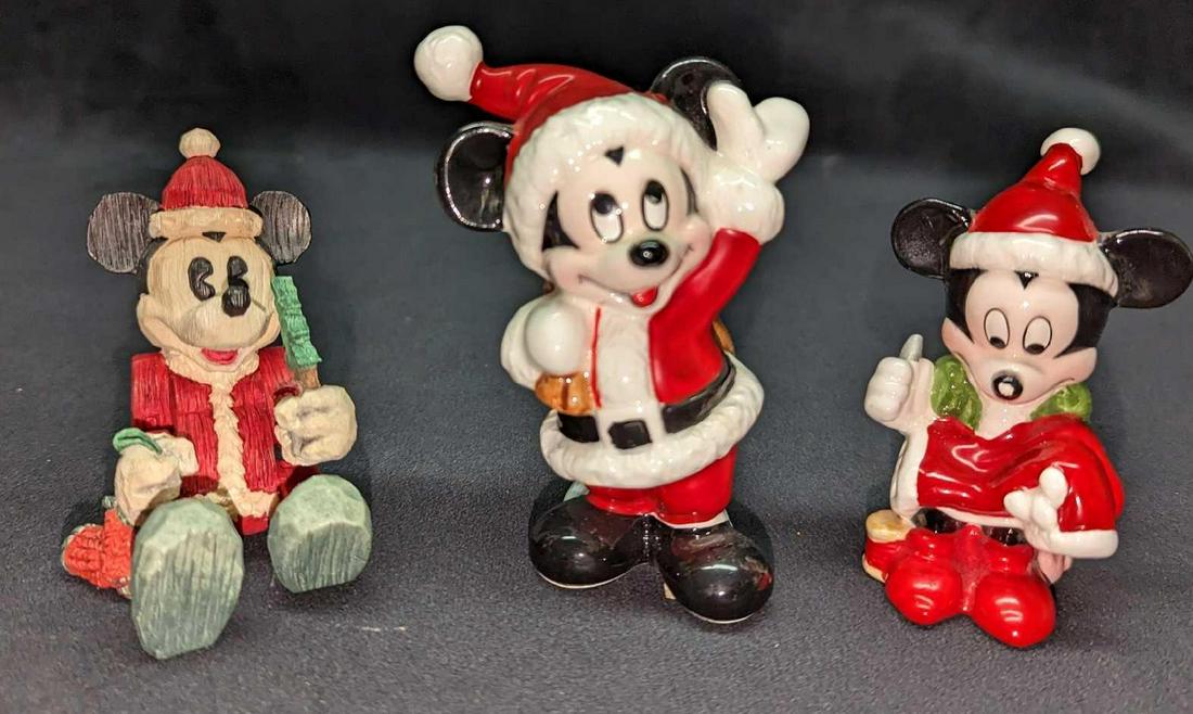 3 Disney Santa Mickey Mouse Christmas Figurines (1 of 9)