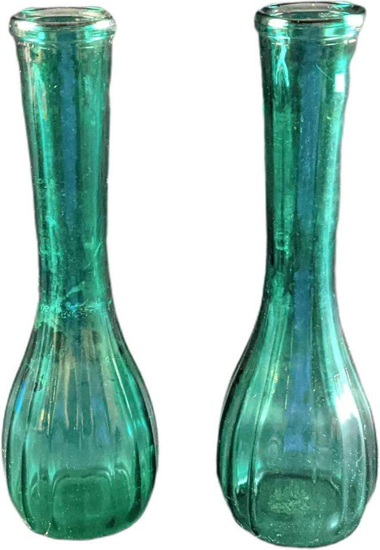Two Vintage Green Glass Vases (1 of 9)