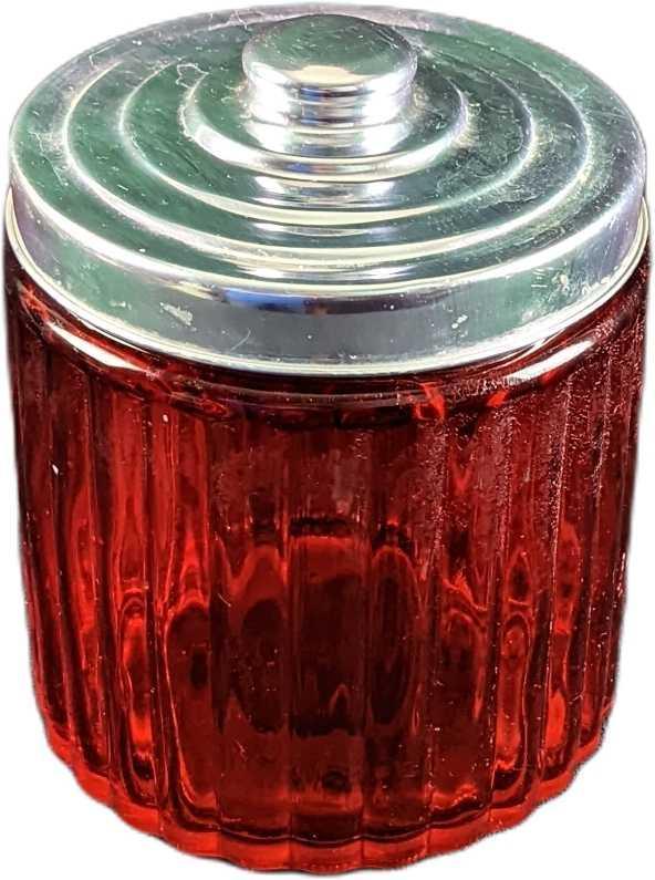 Vintage Red Glass Candy Jar With Lid (1 of 8)