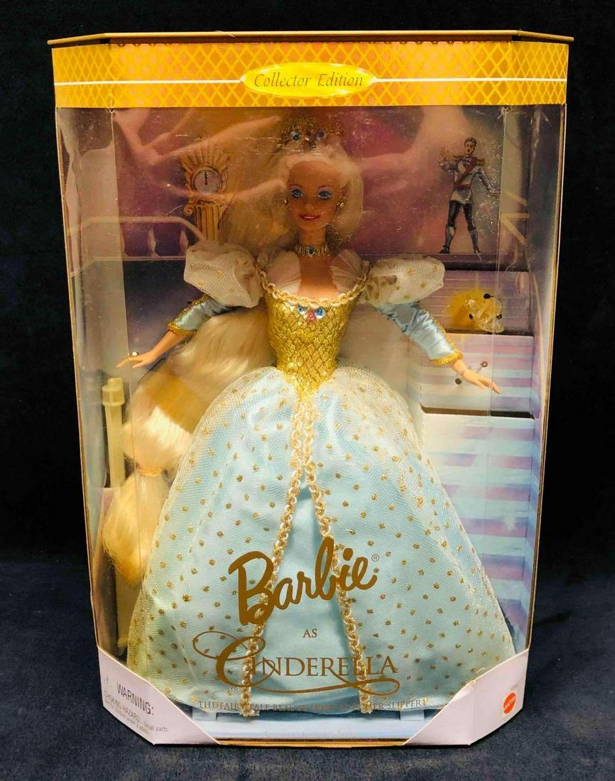 Barbie Doll As Cinderella 1996 Unopened In Box: This lot contains a Barbie Doll As Cinderella 1996 Unopened In Box. The box is approx 9 1/4" x 3 x 13 3/4" and the doll with the box weighs about 0.9lbs. Overall the Barbie is in good used con
