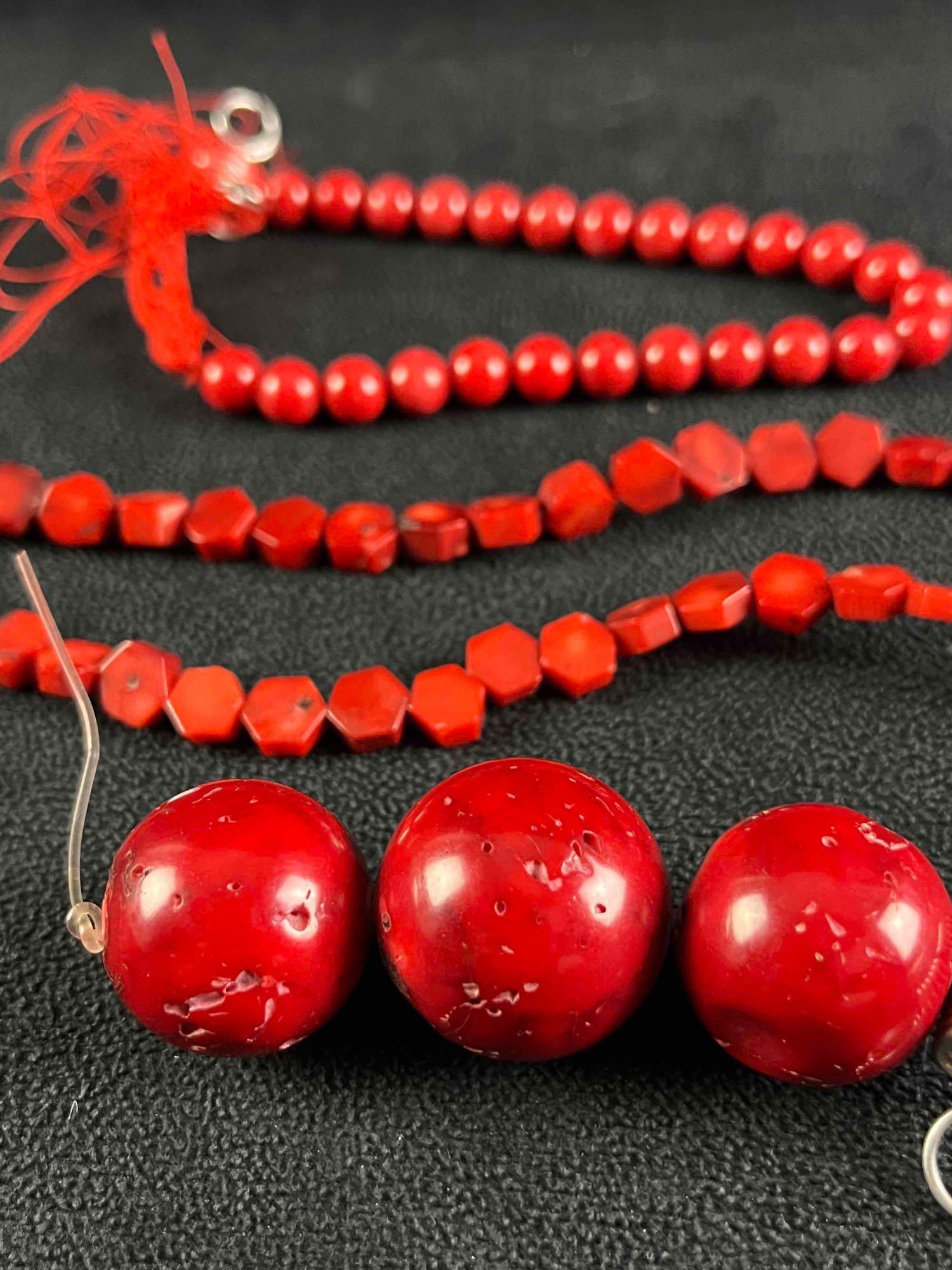 Red Coral Beads Dyed Beads Assorted Shaped Coral (1 of 5)