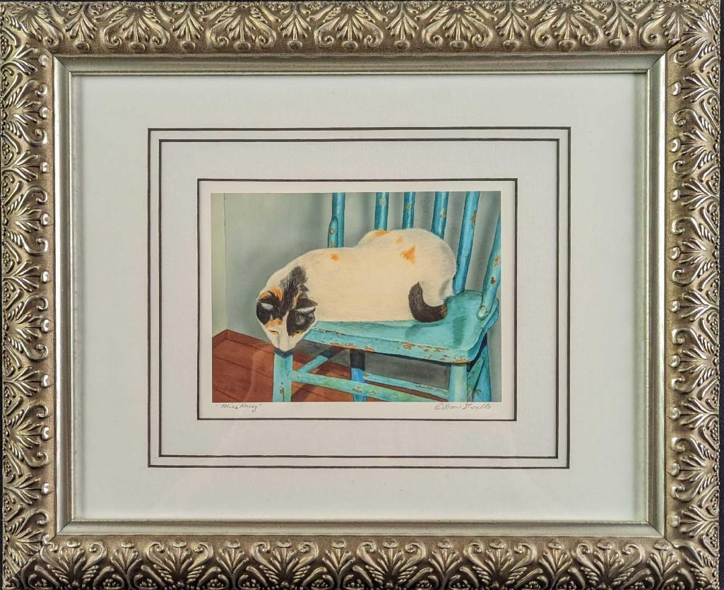Framed Drew Strouble Miss Daisy Cat Print (1 of 6)