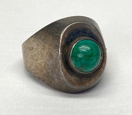 Vintage Sterling Silver Malachite Israeli Ring (1 of 7)