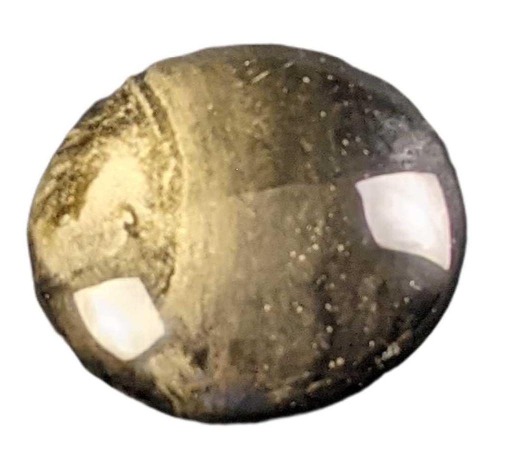 Natural Black Obsidian Gemstone Paperweight: Natural Black Obsidian Gemstone Paperweight. Is approx 3" x 3" x 1" and it weighs under one pound at 0.66lb. The paperweight is in a good, used condition with a small scratch.