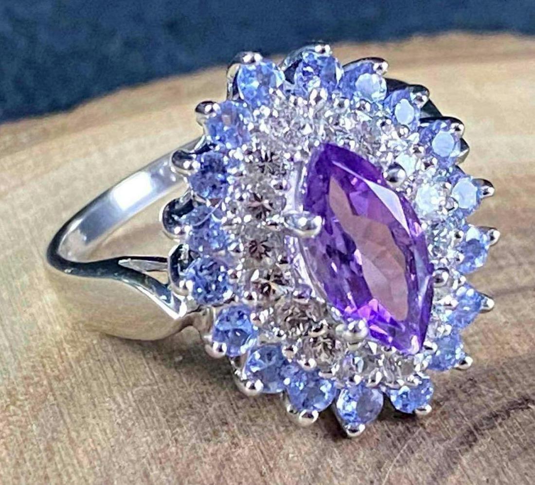 10k White Gold Amethyst & Diamond Ring (1 of 6)