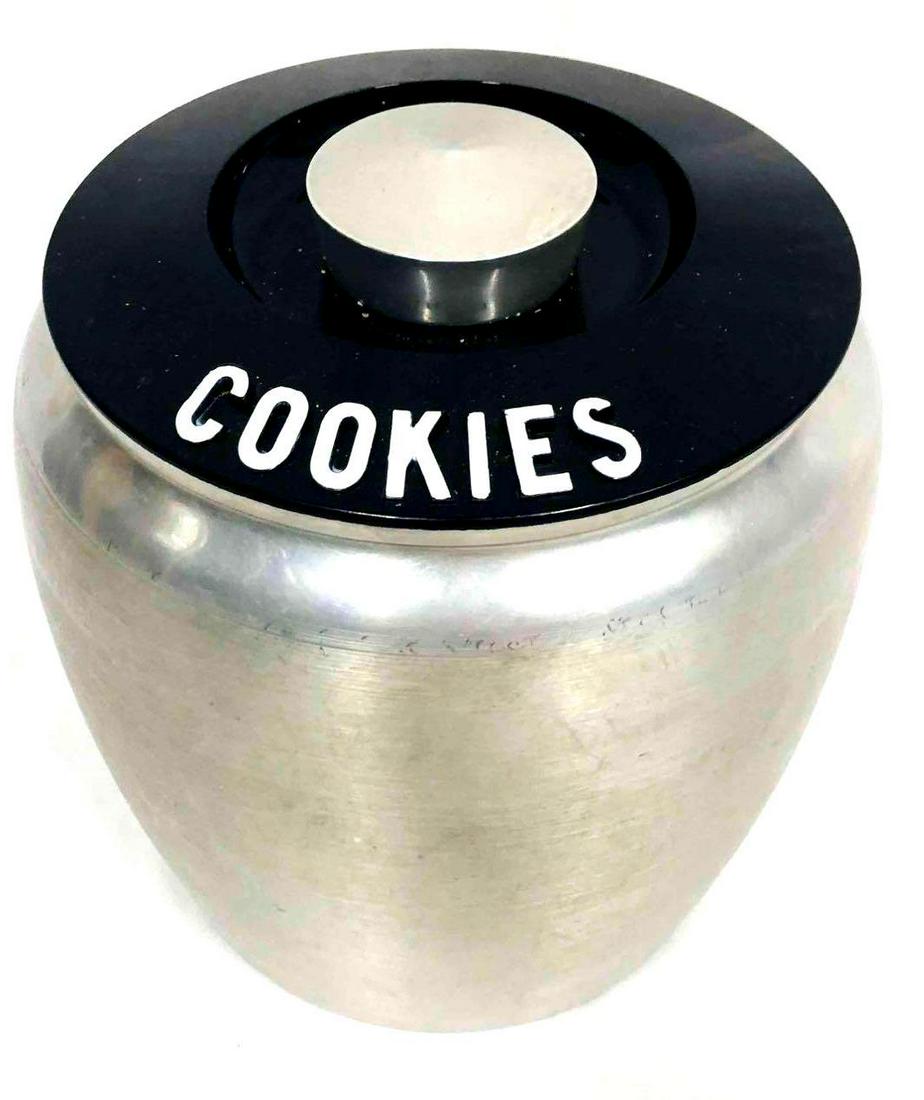 Vintage Kromex Spun Aluminum "Cookies" Jar (1 of 7)