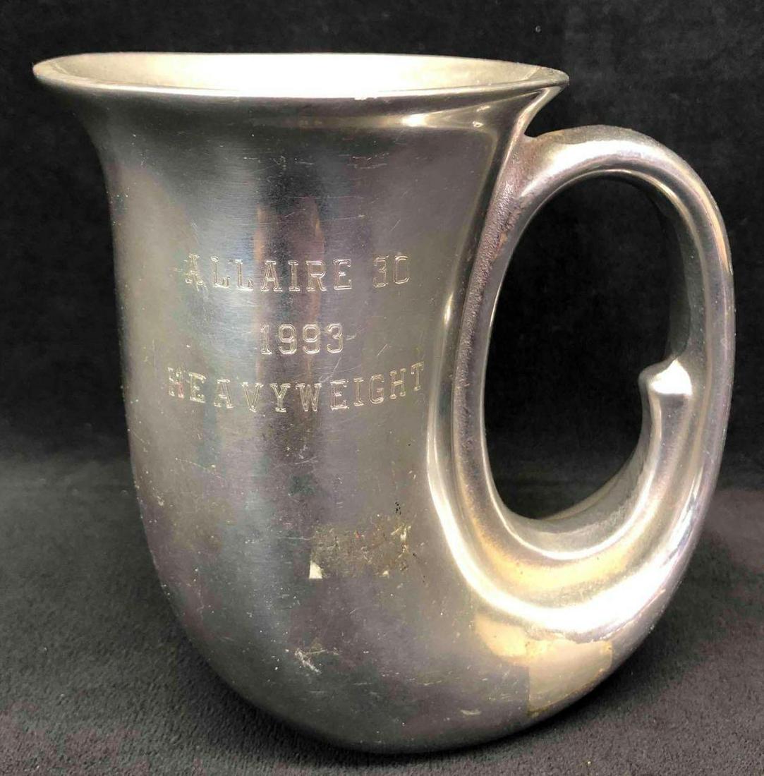 Right Handed Pewter Horn Beer Mug Personalized Allaire 30 1993 Heavy Weight (1 of 8)
