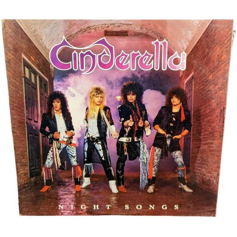 Cinderella Night Songs Glam Metal LP: Cinderella's debut album "Night Songs". This is a first and Hauppauge pressing that was released by Polygram Records in 1986. The album is approx 12 1/4" x 12 1/4" and it weighs 0.