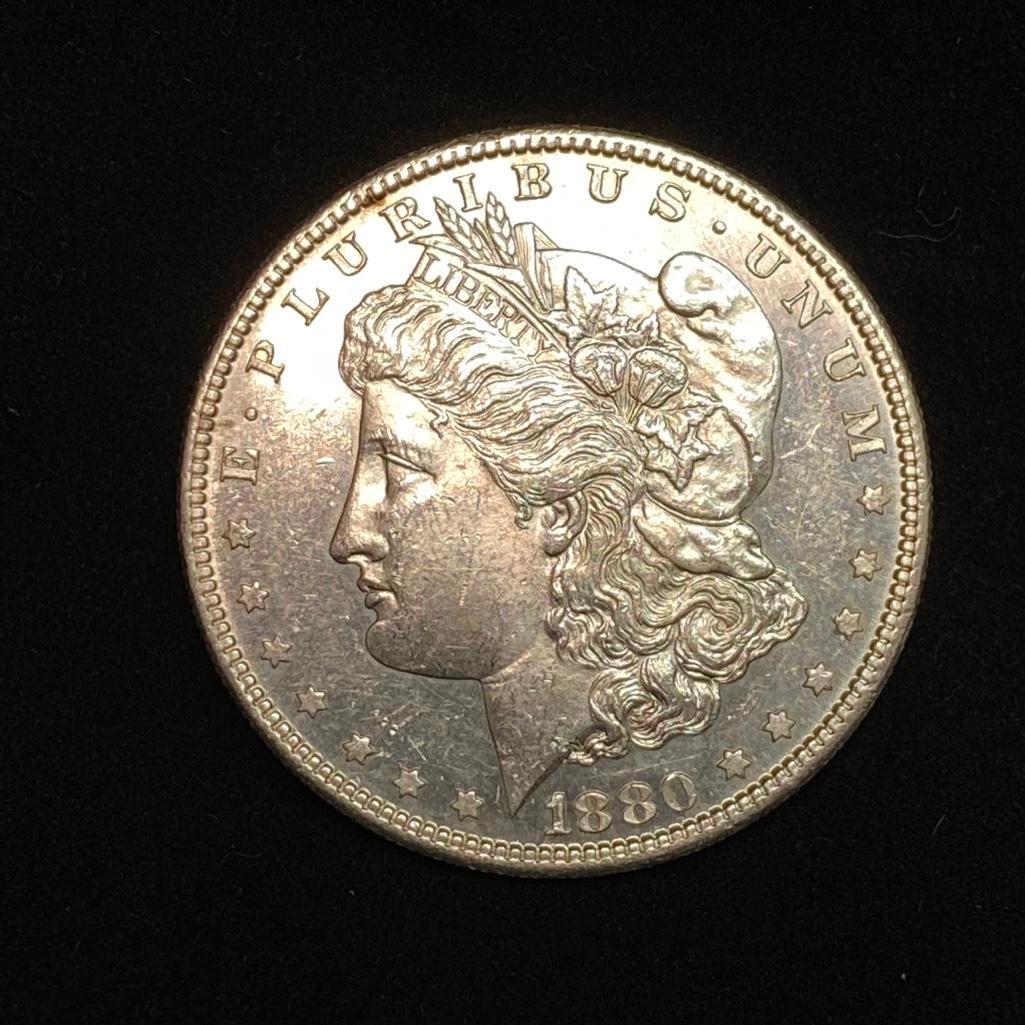 1880 S Morgan Silver Dollar AU (1 of 2)
