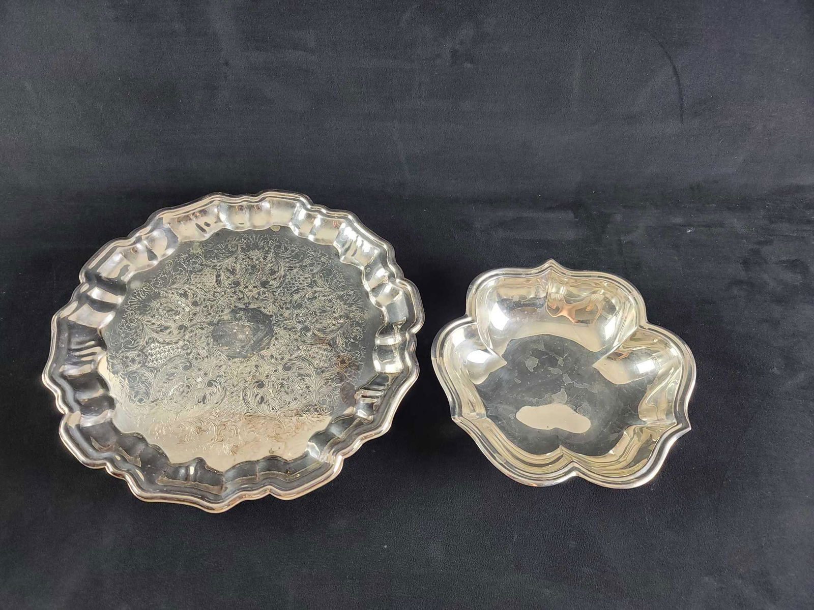 Reed Barton Leonard Bowl and Serving Tray Silver Plated (1 of 7)