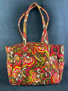 Vera Bradley Large Puccini Tote Bag: Vera Bradley Large Puccini Tote Bag  This Vera Bradley tote is made of the company&#39;s signature quilted cotton fabric, in the retired &#34;Puccini&#34; floral pattern. In good condition with no kno