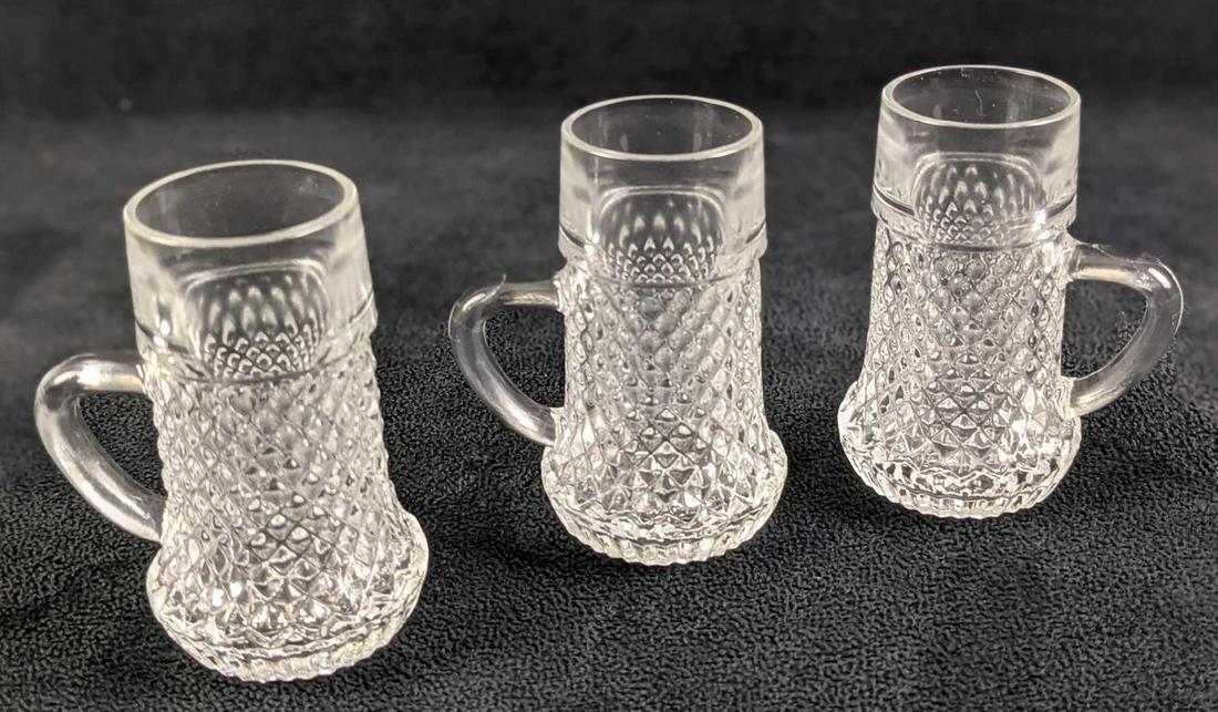 Three Vintage Shot Cordial Glasses With Handles Auction